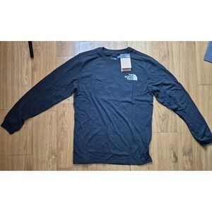 The North Face Long Sleeve Box‎ NSE Tee in TNF Men Size Medium Black/White